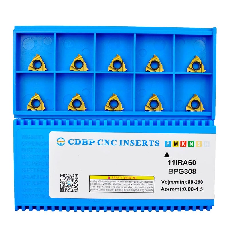 CDBP 11IR A60/11ER A60 Standard Laydown Threading Insert, External Partial Profile 60 Degree Thread, 10 PCS - Image 1